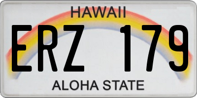 HI license plate ERZ179