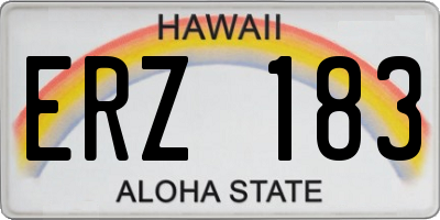 HI license plate ERZ183