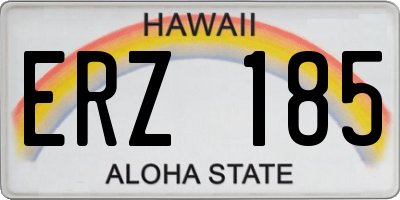 HI license plate ERZ185