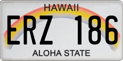 HI license plate ERZ186