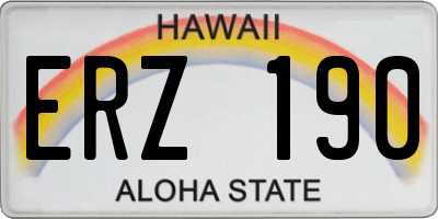 HI license plate ERZ190