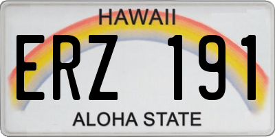 HI license plate ERZ191