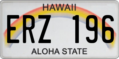 HI license plate ERZ196