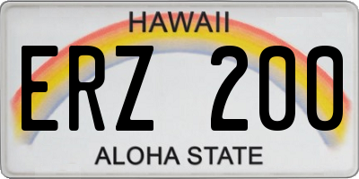 HI license plate ERZ200