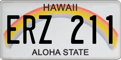 HI license plate ERZ211
