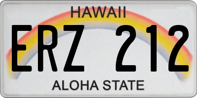 HI license plate ERZ212