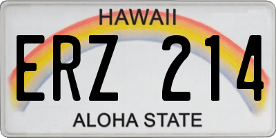 HI license plate ERZ214