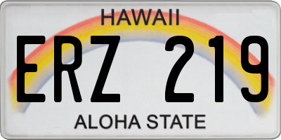 HI license plate ERZ219