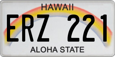 HI license plate ERZ221