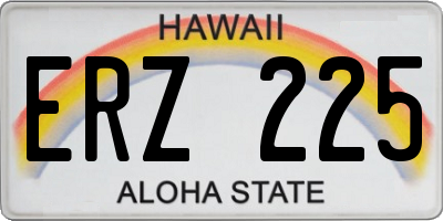 HI license plate ERZ225