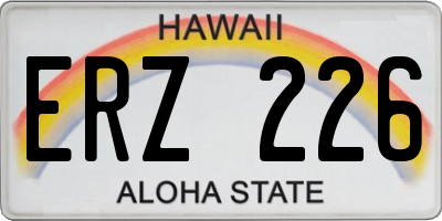 HI license plate ERZ226