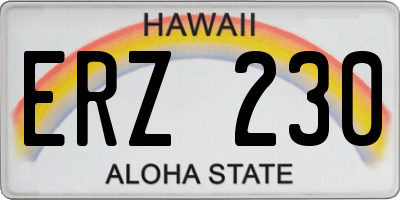 HI license plate ERZ230