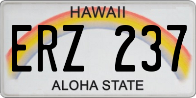 HI license plate ERZ237