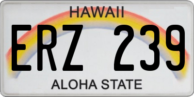 HI license plate ERZ239