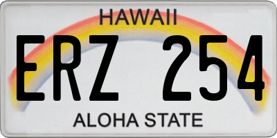HI license plate ERZ254