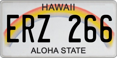 HI license plate ERZ266
