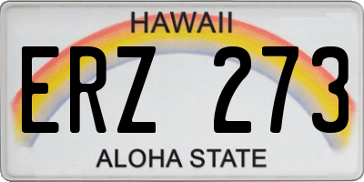 HI license plate ERZ273