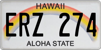 HI license plate ERZ274
