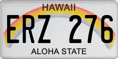 HI license plate ERZ276