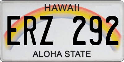 HI license plate ERZ292