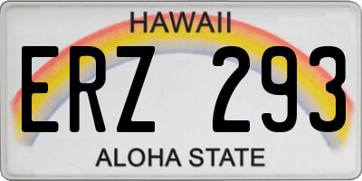 HI license plate ERZ293