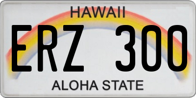HI license plate ERZ300