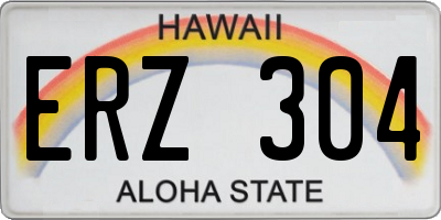 HI license plate ERZ304