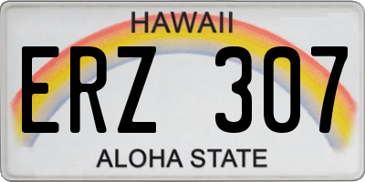 HI license plate ERZ307