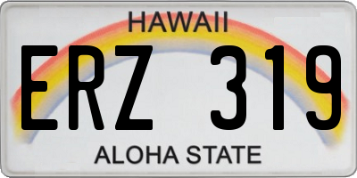 HI license plate ERZ319