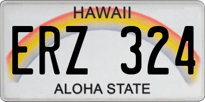 HI license plate ERZ324