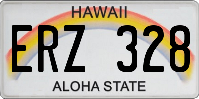 HI license plate ERZ328