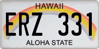 HI license plate ERZ331