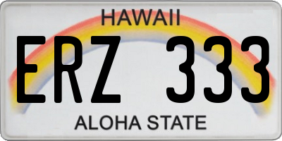 HI license plate ERZ333