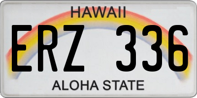 HI license plate ERZ336