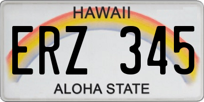HI license plate ERZ345