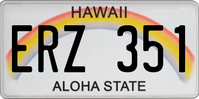 HI license plate ERZ351