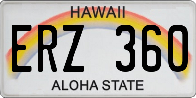 HI license plate ERZ360