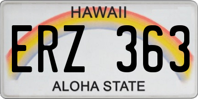 HI license plate ERZ363