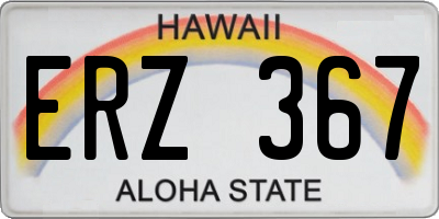 HI license plate ERZ367