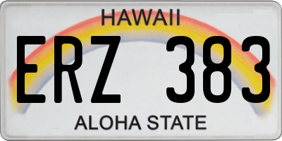 HI license plate ERZ383