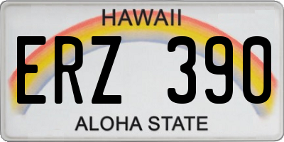 HI license plate ERZ390