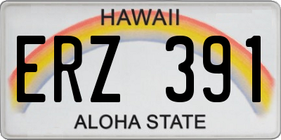 HI license plate ERZ391