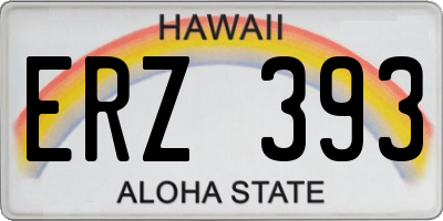 HI license plate ERZ393