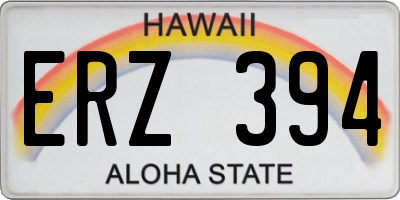 HI license plate ERZ394