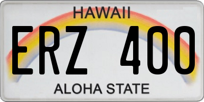 HI license plate ERZ400