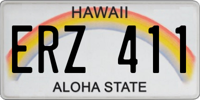 HI license plate ERZ411