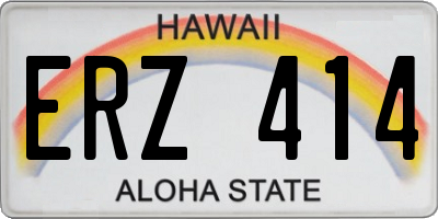 HI license plate ERZ414