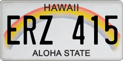 HI license plate ERZ415