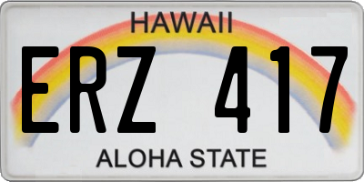 HI license plate ERZ417