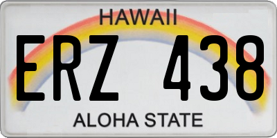 HI license plate ERZ438